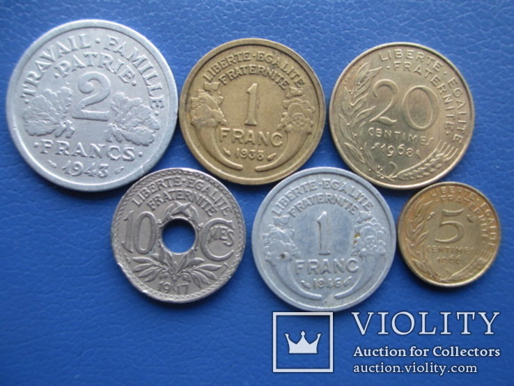 Монеты Франции 1917 - 1968 гг, фото №3