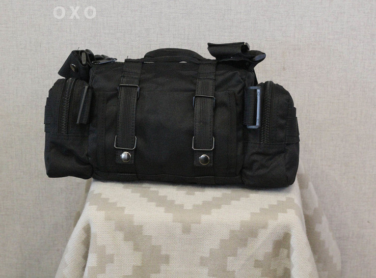 Тактическая универсальная (поясная, наплечная) сумка с системой M.O.L.L.E (104-black), фото №3