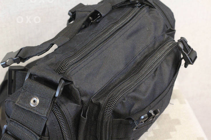 Тактическая универсальная (поясная, наплечная) сумка с системой M.O.L.L.E (104-black), фото №5