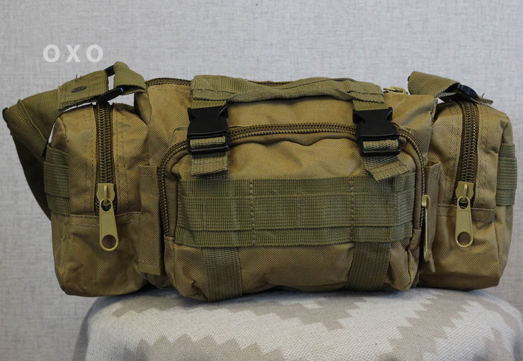 Тактическая универсальная (поясная, наплечная) сумка с системой M.O.L.L.E (104-coyote), фото №2