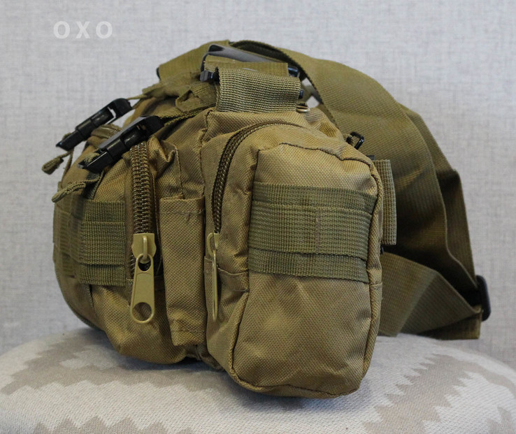 Тактическая универсальная (поясная, наплечная) сумка с системой M.O.L.L.E (104-coyote), фото №3