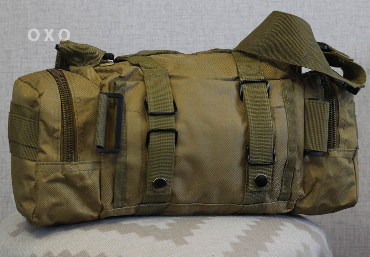 Тактическая универсальная (поясная, наплечная) сумка с системой M.O.L.L.E (104-coyote), фото №4