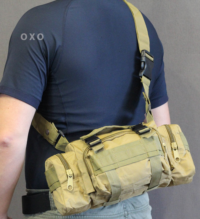 Тактическая универсальная (поясная, наплечная) сумка с системой M.O.L.L.E (104-coyote), фото №10