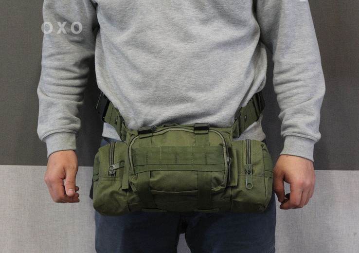 Тактическая универсальная (поясная, наплечная) сумка с системой M.O.L.L.E (104-olive), фото №9