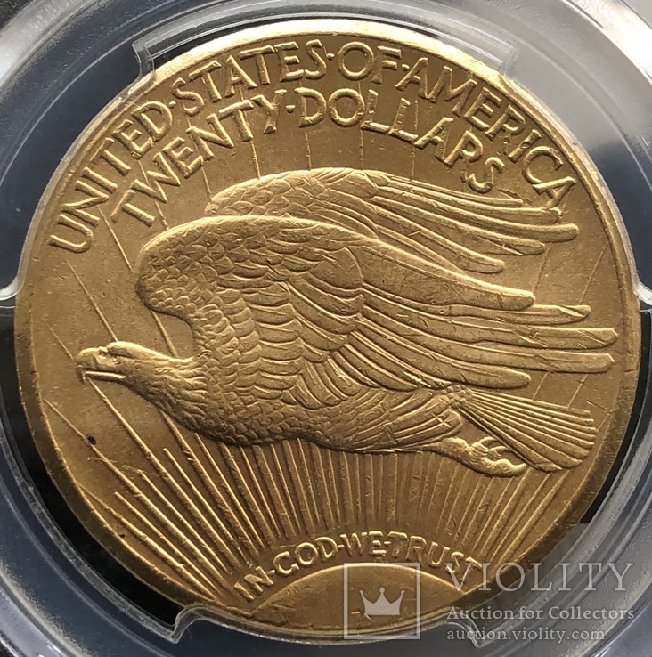 20 $ 1927 год MS-64 США золото 33,4 грамма 900’, фото №5