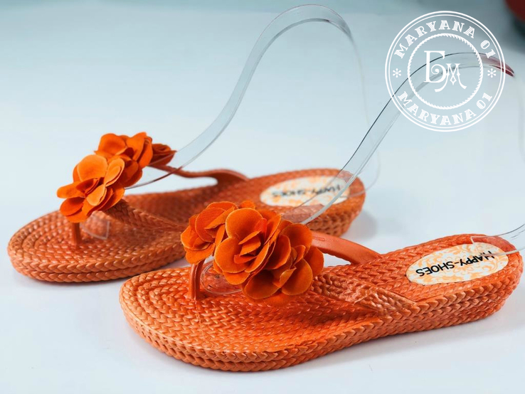 Пляжные вьетнамки, шлепанцы оранжевые 39 размер, фото №3