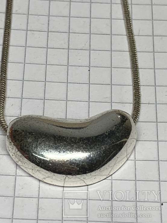 Серебристый кулон на цепочке (д), фото №5