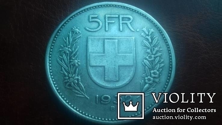5 франков 1932 г. Швейцария. Серебро., фото №7