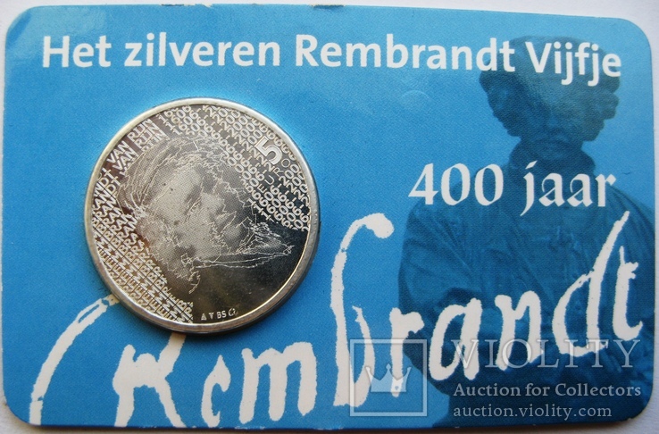 Нидерланды, 5 серебряных евро 2006 "400 лет Рембрандту", фото №2