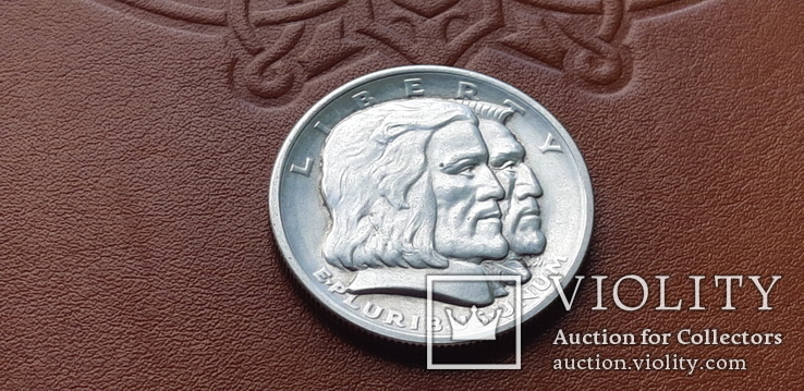 50 центов 1936 г. Серебро. 300-летие Лонг-Айленда США, фото №2