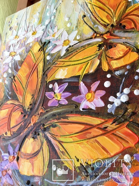 Картина акрилом «Метелики» 40х35, фото №5