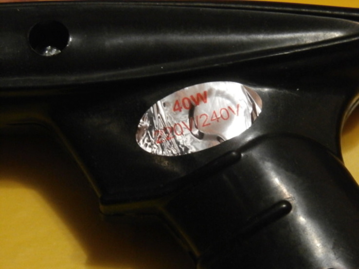 Паяльник-пистолет 40W 220-240V бакелитовая ручка ML-59, фото №4