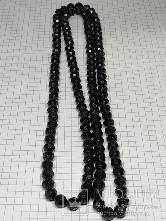 Винтажные чёрные бусы 34 нрам, фото №2
