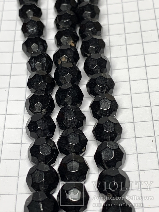 Винтажные чёрные бусы 34 нрам, фото №4