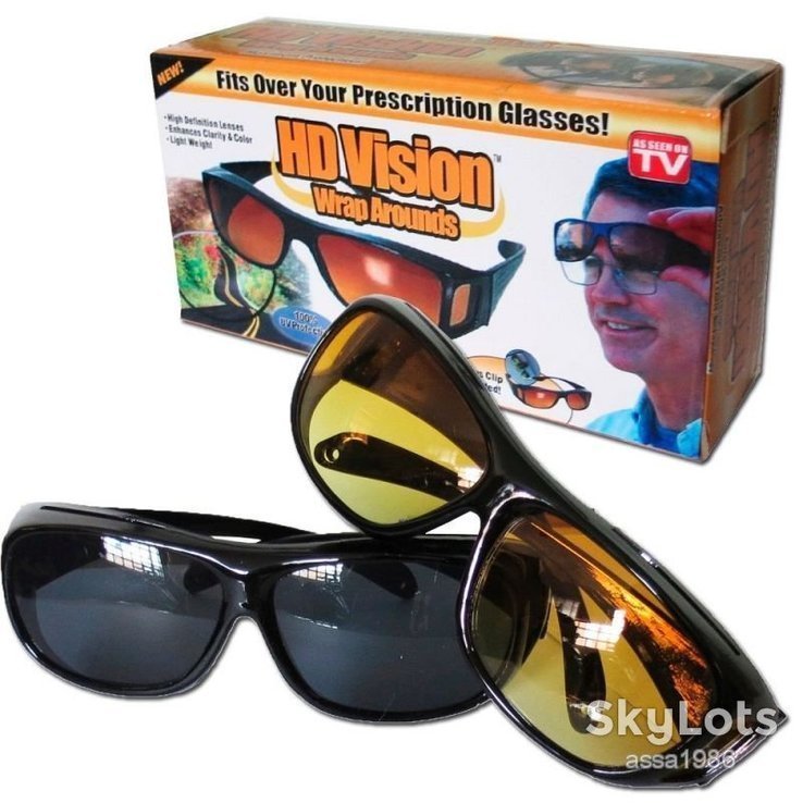 Водительские очки антифары для автомобилистов антиблик HD vision Glasses 2в1 2 шт.