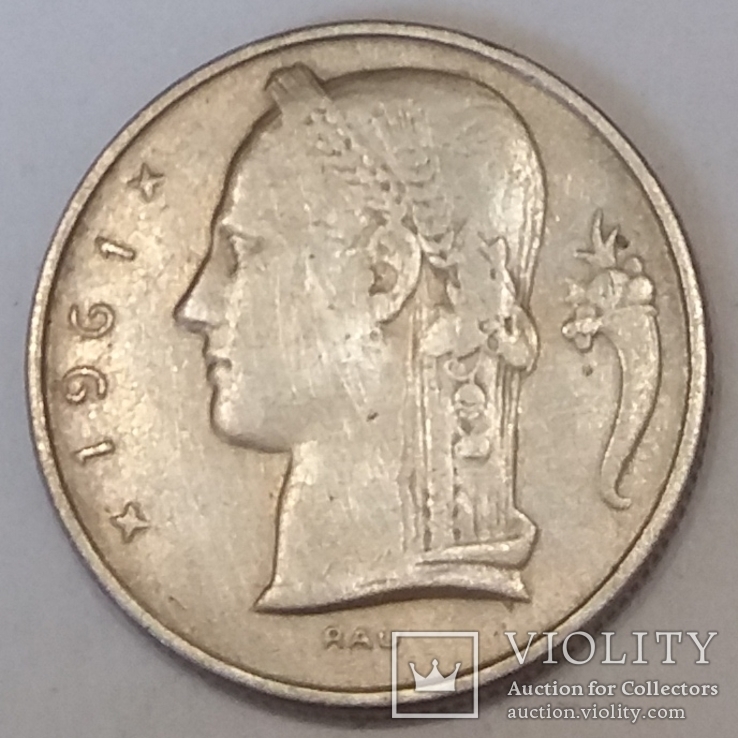 Бельгія 5 франків, 1961, фото №2