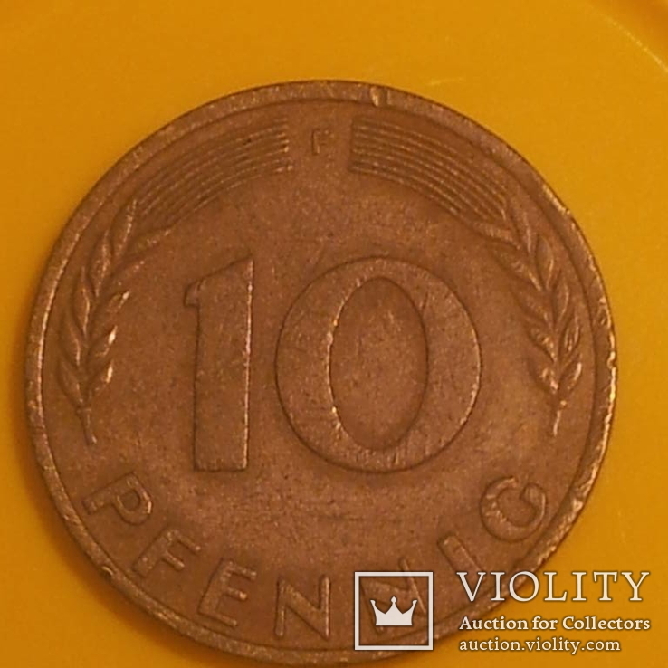 Німеччина 10 пфенігів, 1950, фото №2