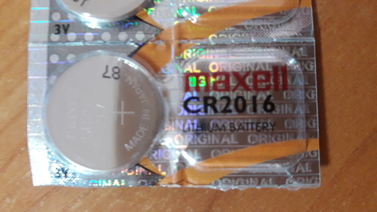 Элемент питания, батарейка Maxell CR2016, фото №2