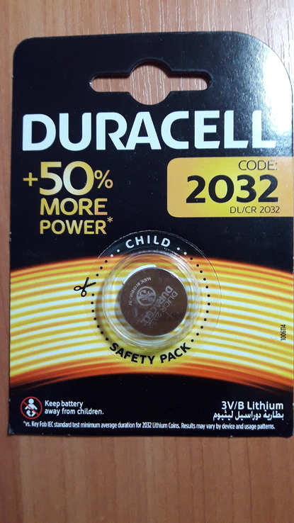 Элемент питания, батарейка Duracell 2032, фото №2