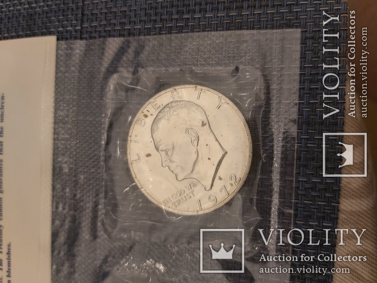 1 доллар США 1972год, серебро, фото №4