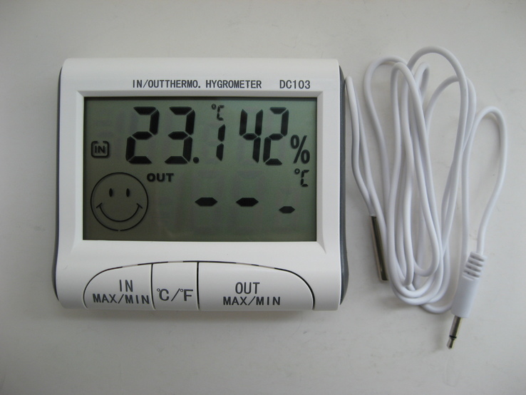 Портативный цифровой термометр с гигрометром и выносным датчиком DC-103, numer zdjęcia 6