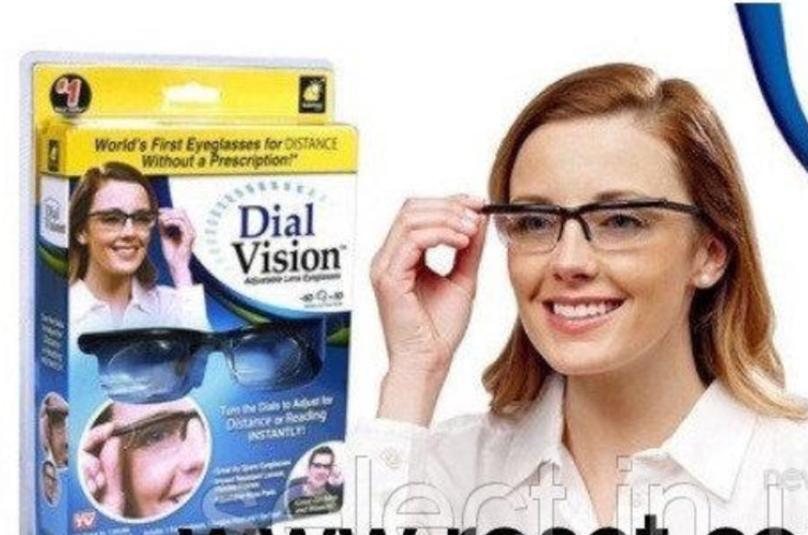 Регулируемые очки Dial Vision Adjustable Lens Eyeglasses от - 6 D до + 3 D.