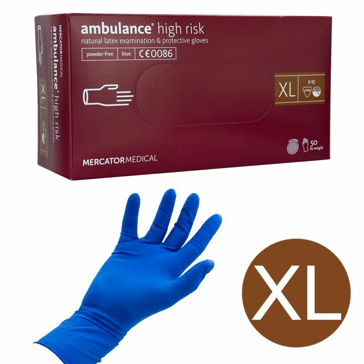 Перчатки медицинские ambulance S, M, L, XL