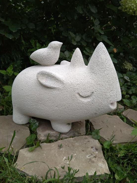Декоративный носорог N1. Для сада и домашнего интерьера. Статуэтка, статуя. Ручная работа, photo number 2