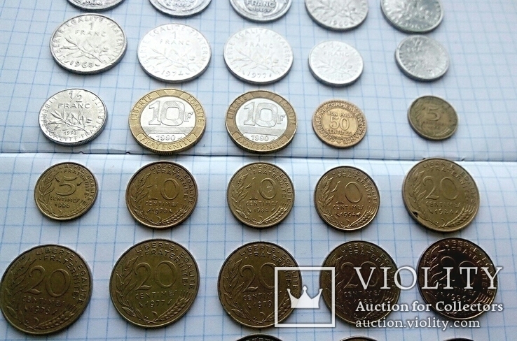 55 монет Франции разных годов выпуска., фото №6
