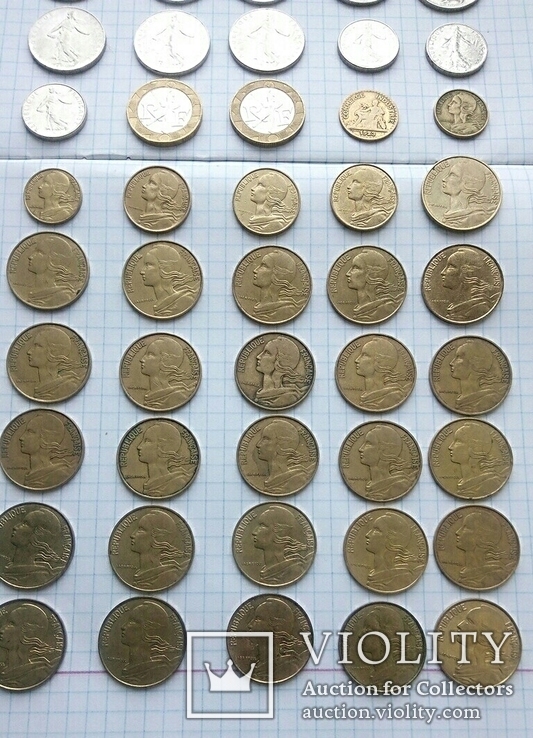 55 монет Франции разных годов выпуска., фото №10