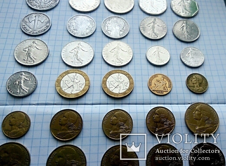 55 монет Франции разных годов выпуска., фото №12