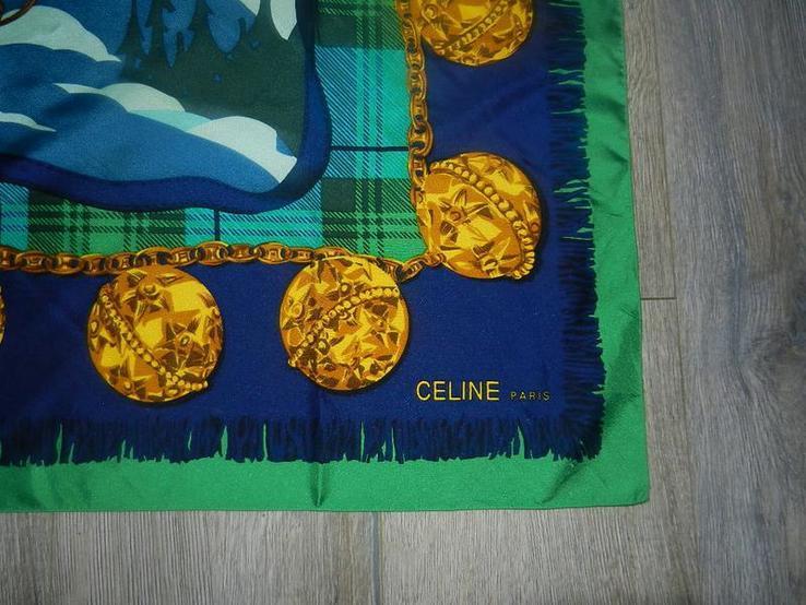 Celine,paris шелковый платок подписной,натуральный шелк, большой 88 см, photo number 5