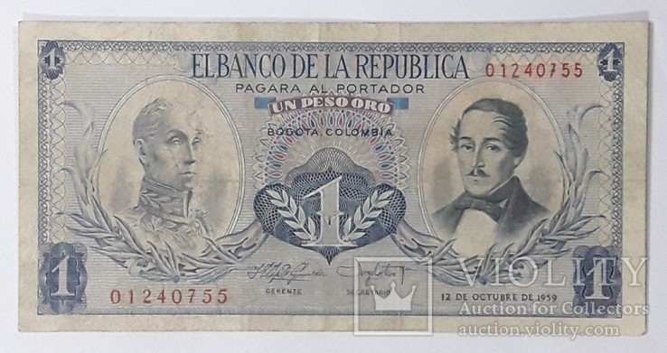 Колумбия 1 песо 1959 год