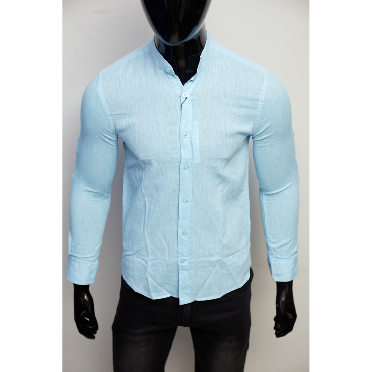 Рубашка мужская льняная Figo 17038-5, фото №2