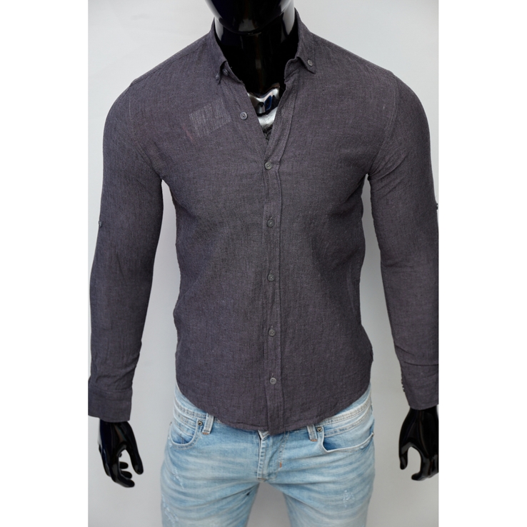 Рубашка мужская льняная Figo 17038-6, numer zdjęcia 2