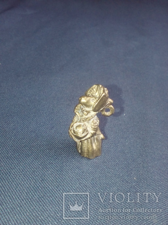 Коллекционная миниатюра Коза с капустой. Бронза. Брелок, фото №10
