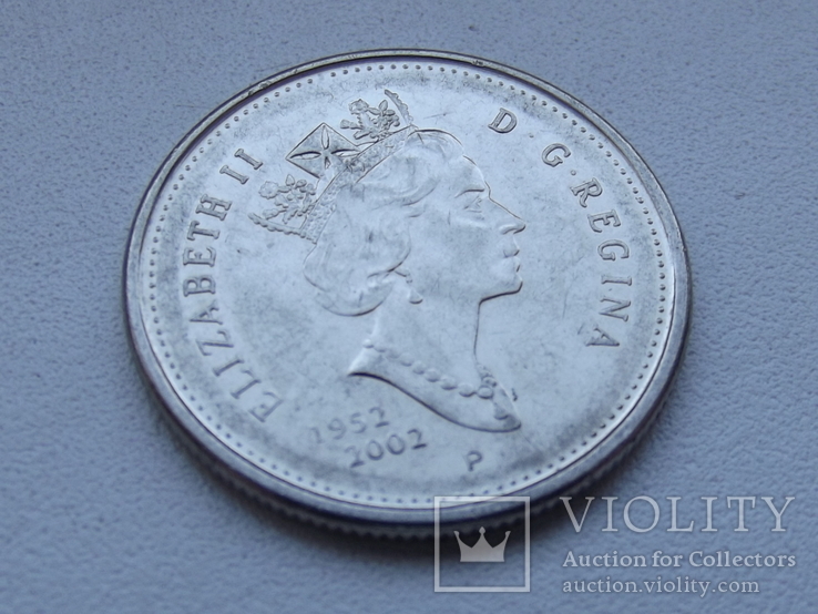 Канада  25 центов 2002. 50 лет правления Елизаветы