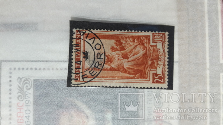 Почтовая марка 1950 года - Италия на работе 25 лир, фото №2