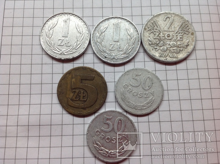 Монеты Польши 6шт злотые и грош, фото №2