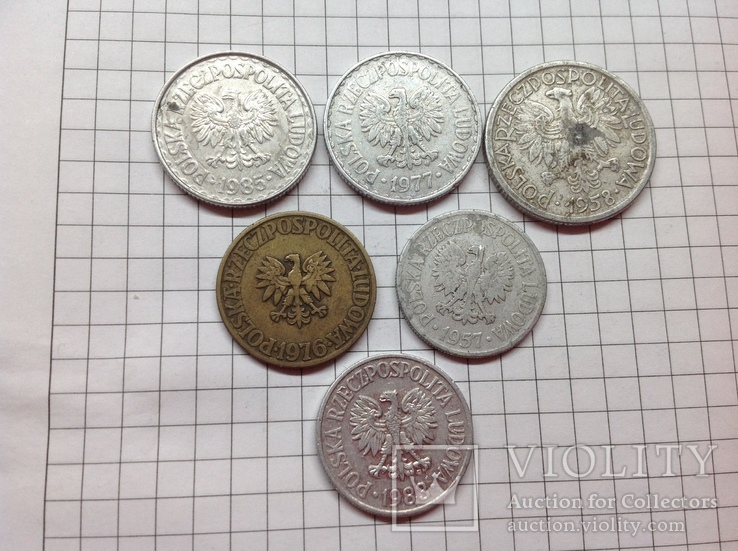 Монеты Польши 6шт злотые и грош, фото №3
