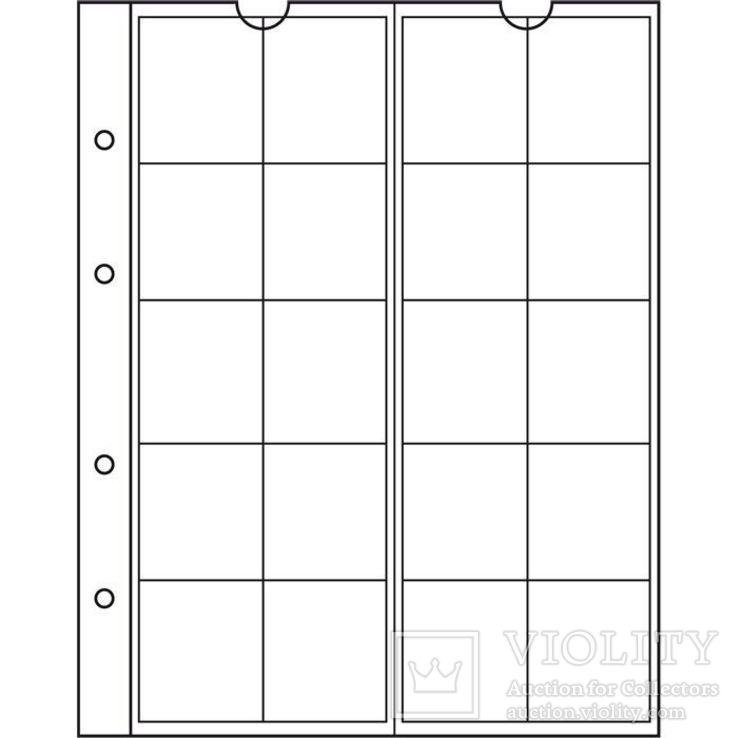 Лист Violity к альбомам серии Numis для монет до 34 мм, VN20