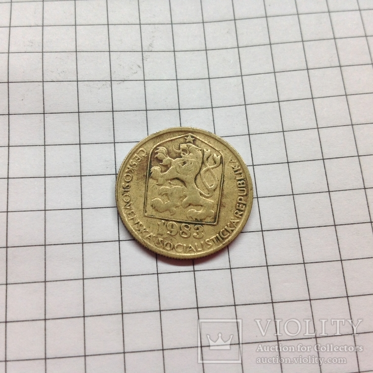 Монета 20 геллеров Чехословацкая республика 1982г, фото №3