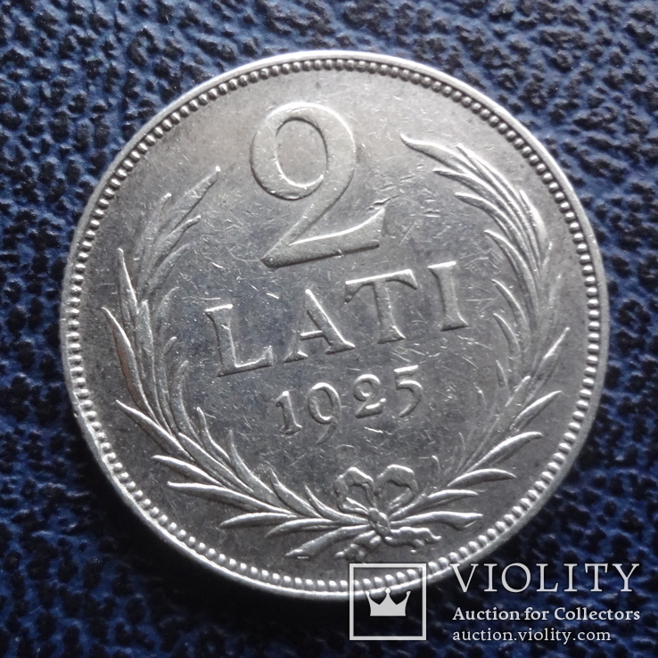 2 латы 1925 Латвия серебро (11.9.11)~, фото №3