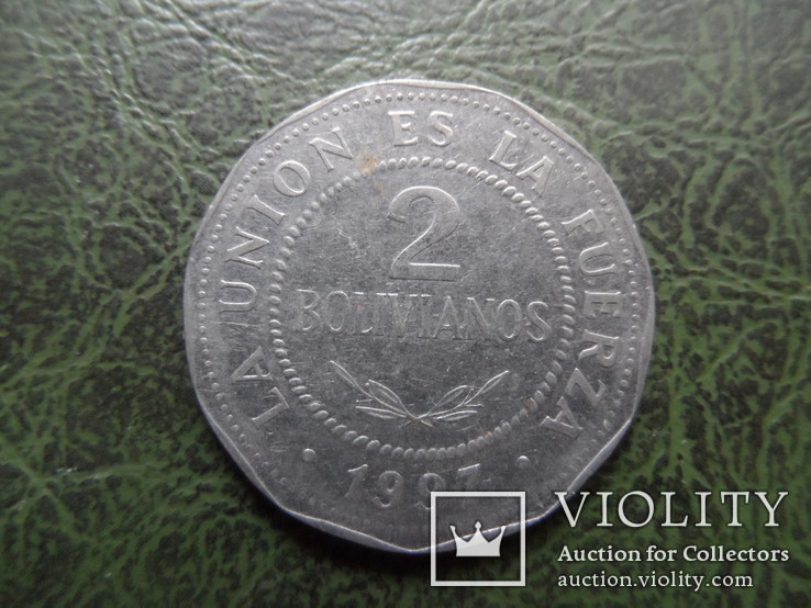 2 боливиано 1997  Боливия   ($1.6.7)~, фото №3