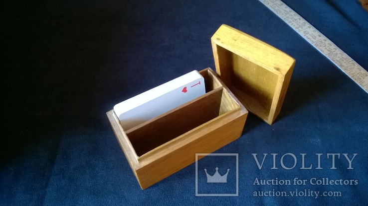 Шкатулка для игральных карт деревянная, фото №3