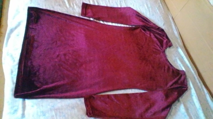 Сукня велюрова бордова, фото №3