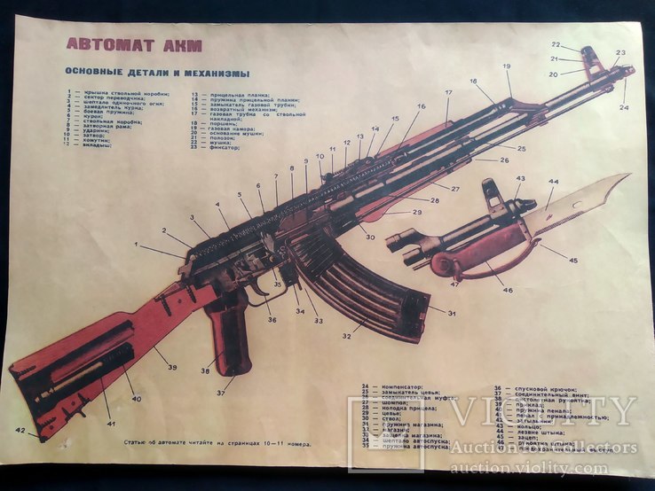 Плакат-схема автомата Калашникова (АКМ), фото №2