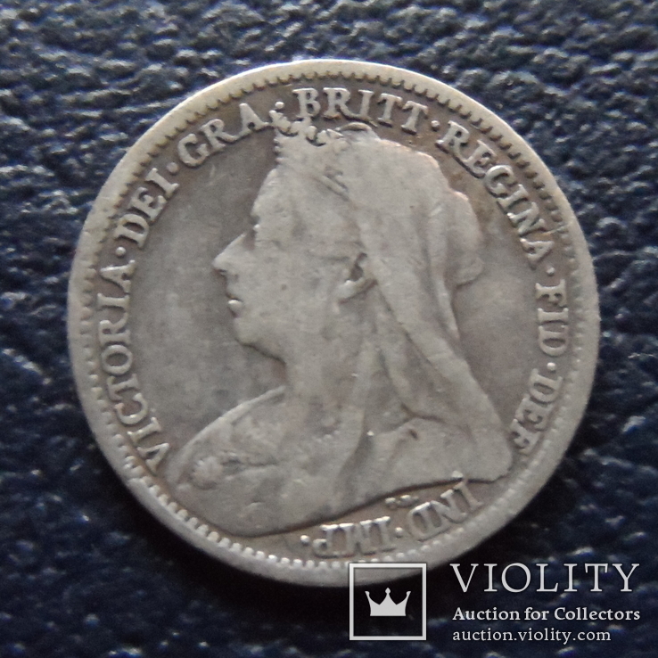 3 пенса  1900    Великобритания  серебро  ( ,F.7.12)~, фото №3