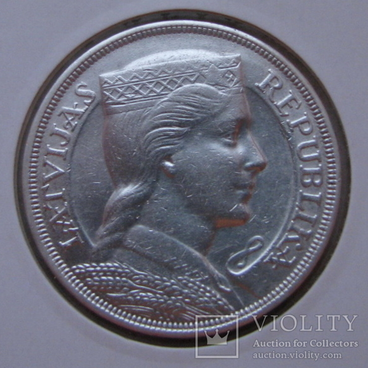 5 лат 1931 Латвия (серебро), фото №2