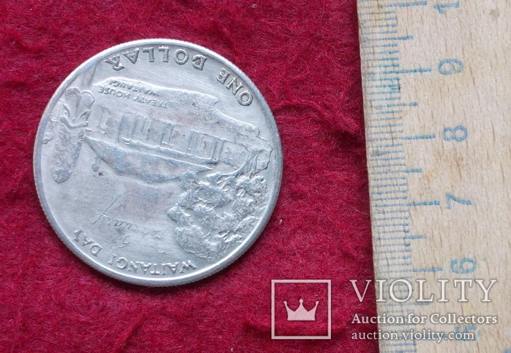 One dollar Еlizabeth 2 New Zealand 1977 год, фото №8